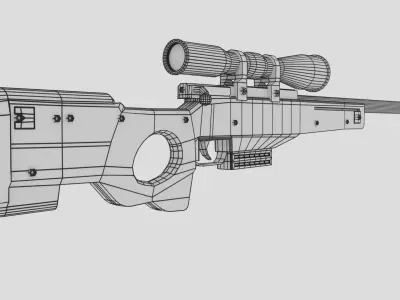 Red AWP Game Ready Low-poly 3D model