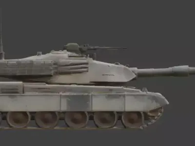 Desert  Modern Battle Tank 3D Model Low-poly 3D model