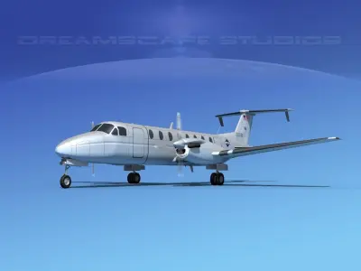 Beechcraft C-12J Huron V02 USAF 3D model