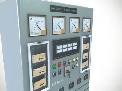 33 KV Relay Panel Low-poly 3D model