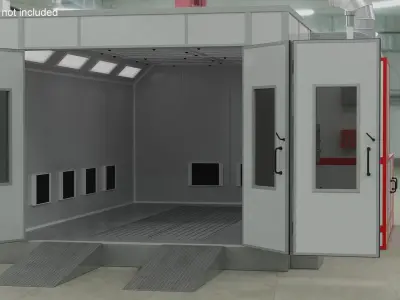 Car Painting Room White Color 3D model