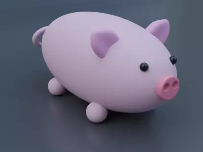 cute pig low-poly Free 3D model