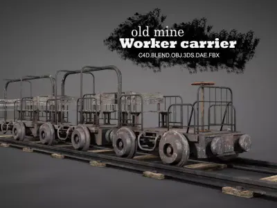 Old mine Worker Carrier 3D model