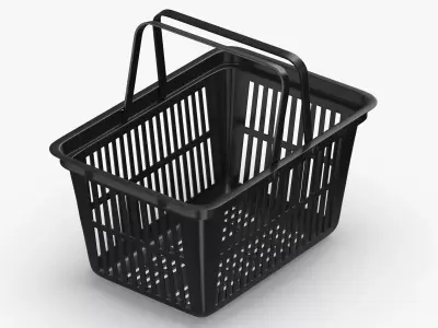 Plastic Shopping Crate 02 Black 3D model