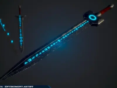Fantasy Swords Low-poly 3D model