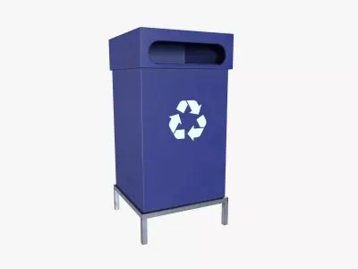 Industrial Waste Bin Low-poly 3D model