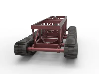 Chassis of Redneck Rave Mud truck on tracks Scale 1 to 25 3D print model