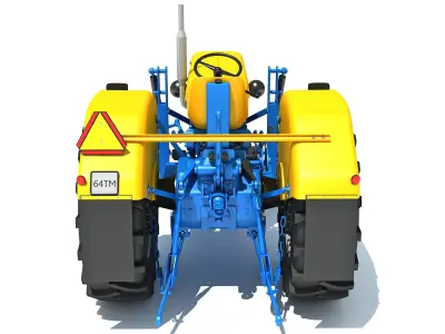Old Classic Tractor 3D model