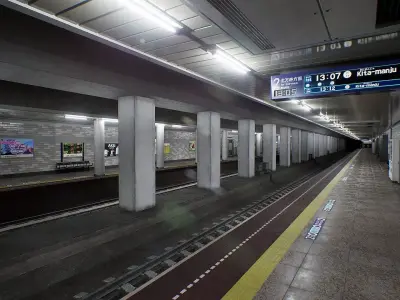 Tokyo Metro Station 02 Low-poly 3D model