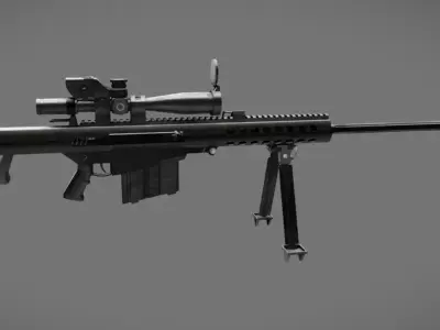 Sniper Rifle Low-poly 3D model 3