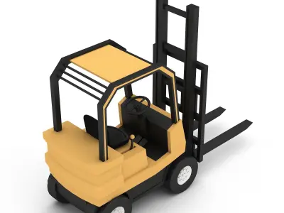 forklift 3D truck Low-poly 3D model