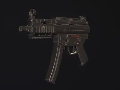 Weapon - Gun - SMG - MP5K Low-poly 3D model