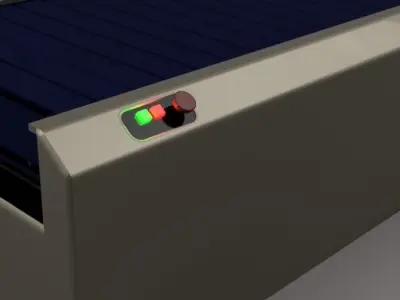 Industrial Slat Conveyor 3D model