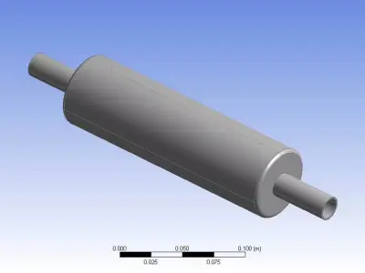 Muffler 3d model mechanical object 3D model