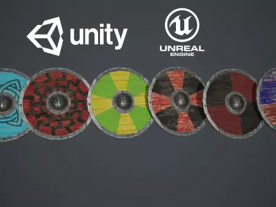 Viking shields Free low-poly 3D model