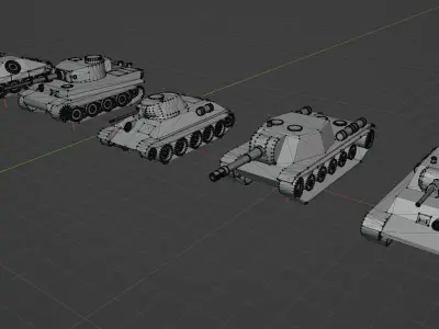 Tanks Pack Low-poly 3D model