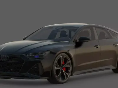 2020 Audi RS7 Sportback 3D Model  Four-Door Supercar Performance Low-poly 3D model