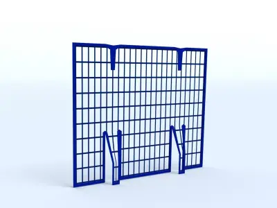 Brick guard for scaffolding Low-poly 3D model