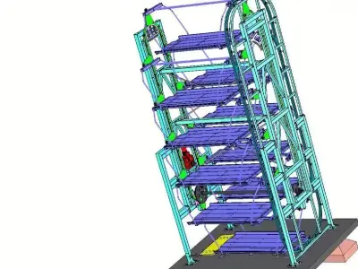 Rotary Car Parking System  - 10-Car Automated Smart Car Stacker 3D model