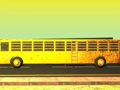 Indian local Bus 3D Model Free low-poly 3D model