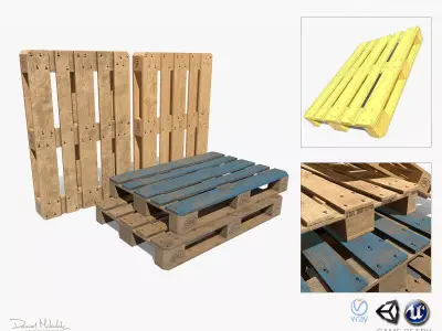 Euro Palette 4 types Low Poly PBR Low-poly 3D model