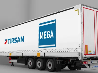 Tirsan Mega Trailer Low-poly 3D model