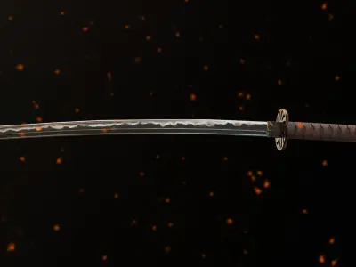 Katana Game Ready Asset Low-poly 3D model