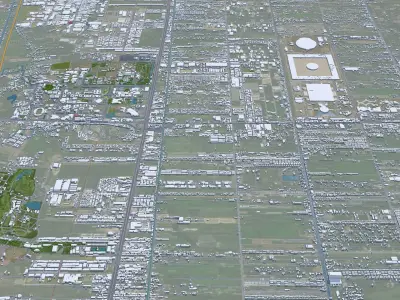 Pathum Thani Thailand 70km Low-poly 3D model