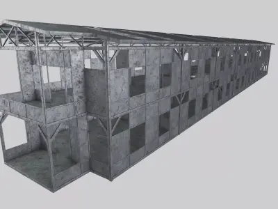Rusty Metal Steel Construction Building Free 3D model