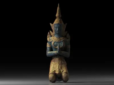 Guardian Angel Statue Thai Thepphanom Low-poly 3D model