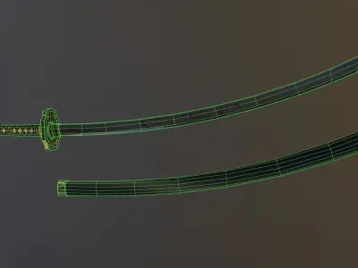 Katana - model and textures Free low-poly 3D model