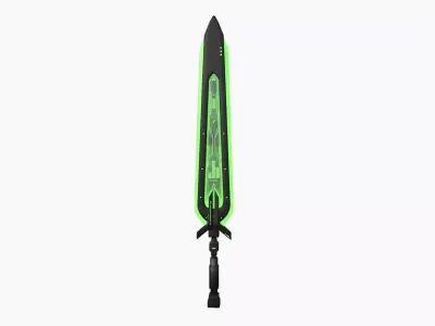 SciFi Sword B03 Black Green - Sci Fi Weapon Design Low-poly 3D model