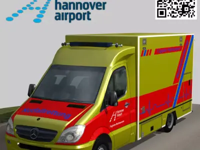 Notfallrettung  Mercedes truck Low-poly 3D model