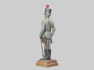 Historic Soldier Statue model Low-poly 3D model