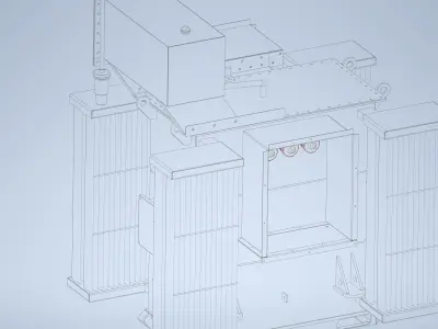 1000KVA 11000-380V ONAN Dyn11TRANSFORMER 3D model