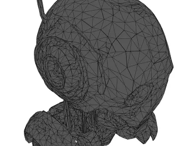 Blue SciFi Robot Head Low-poly 3D model