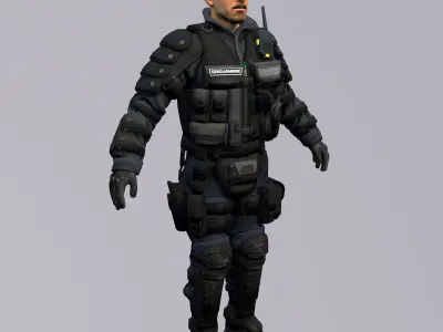 Agent from the game CSGO Jacques Beltram 3D model