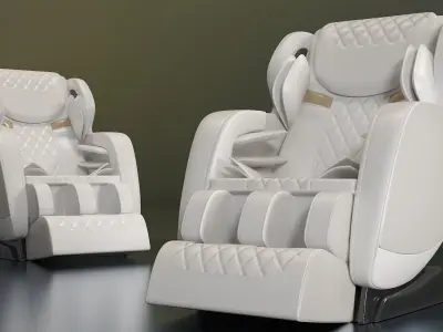 Executive Comfort Massage Chair White 3D model
