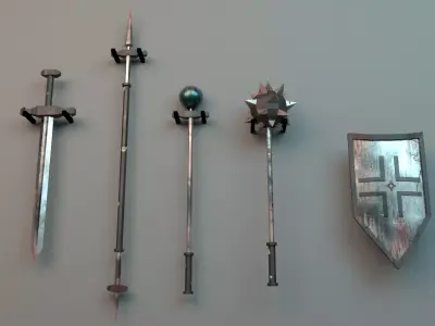 Used Weapon Pack Low-poly 3D model