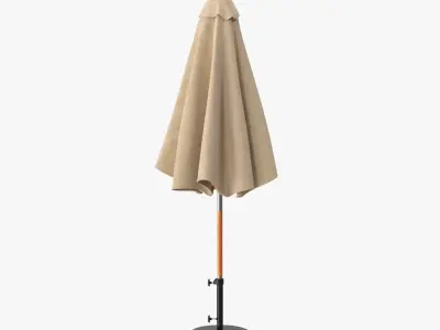 Patio Umbrella Open and Closed 3D model