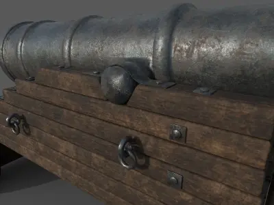 Medieval Cannon 3D Model Low-poly 3D model purchase