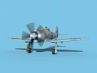 Hawker Tempest MKII IAF 3D model