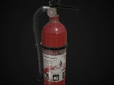 Fire Extinguisher Low-poly 3D model 5