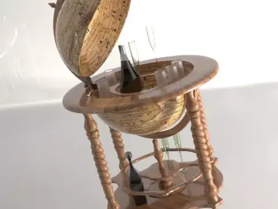 ANTIQUE GLOBE STAND 3D model