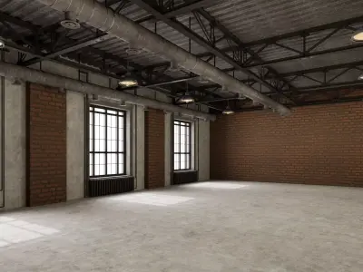 industrial loft interior 3D model