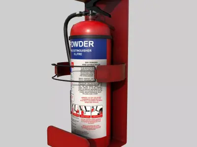 Fire Extinguisher with Stand Low-poly 3D model