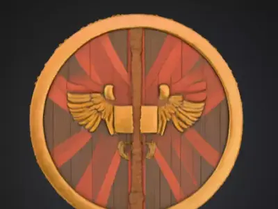 Roman style soldiers shield Low-poly 3D model