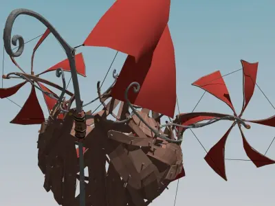 Flying Ship Low-poly 3D model purchase