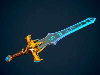 Stylized Dragon Sword Free low-poly 3D model