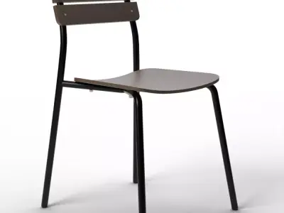Sherman Chair Ink Black Acorn Low-poly 3D model